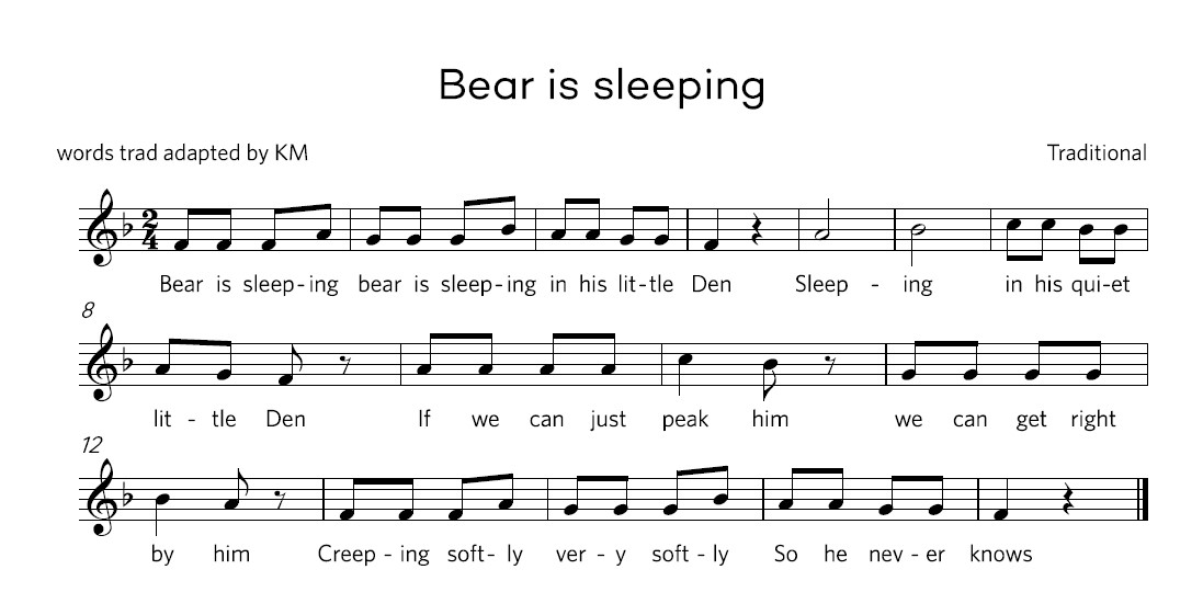 Bear is sleeping lyrics