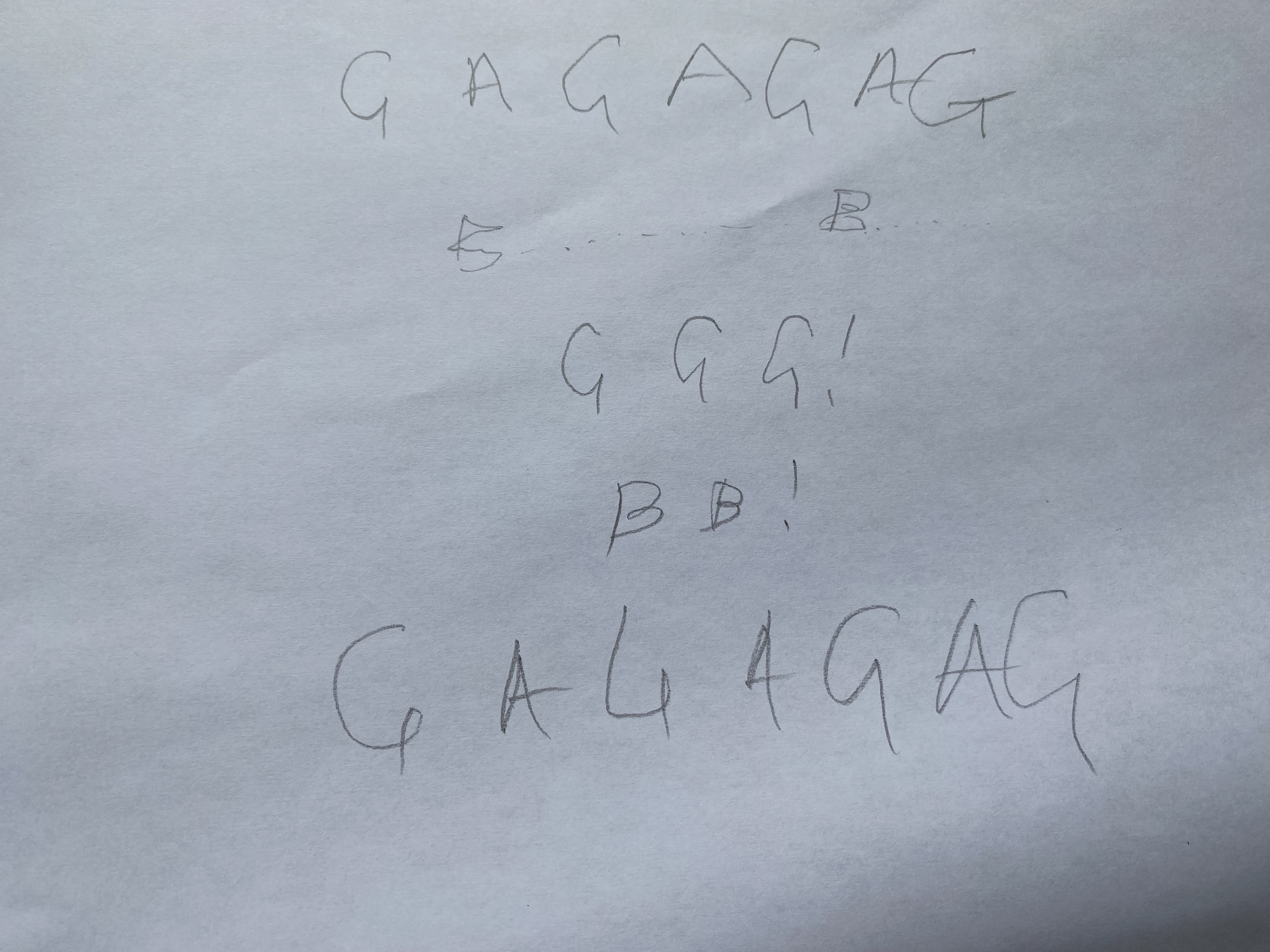 A child's written notation